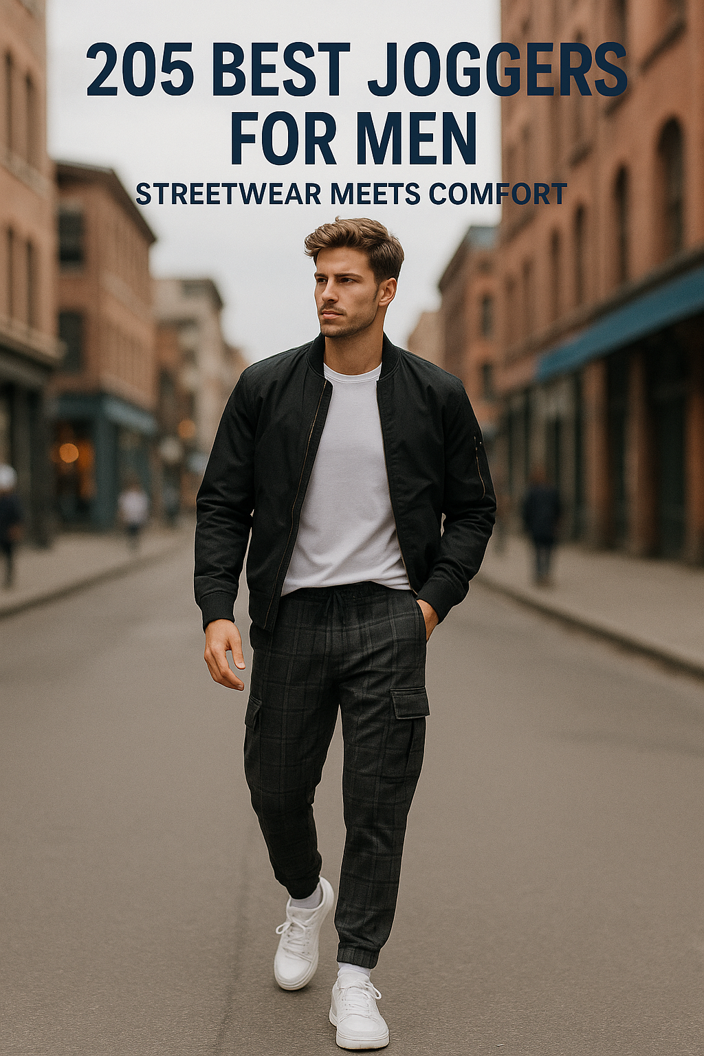 Midweight jersey fabric jogging pants for men