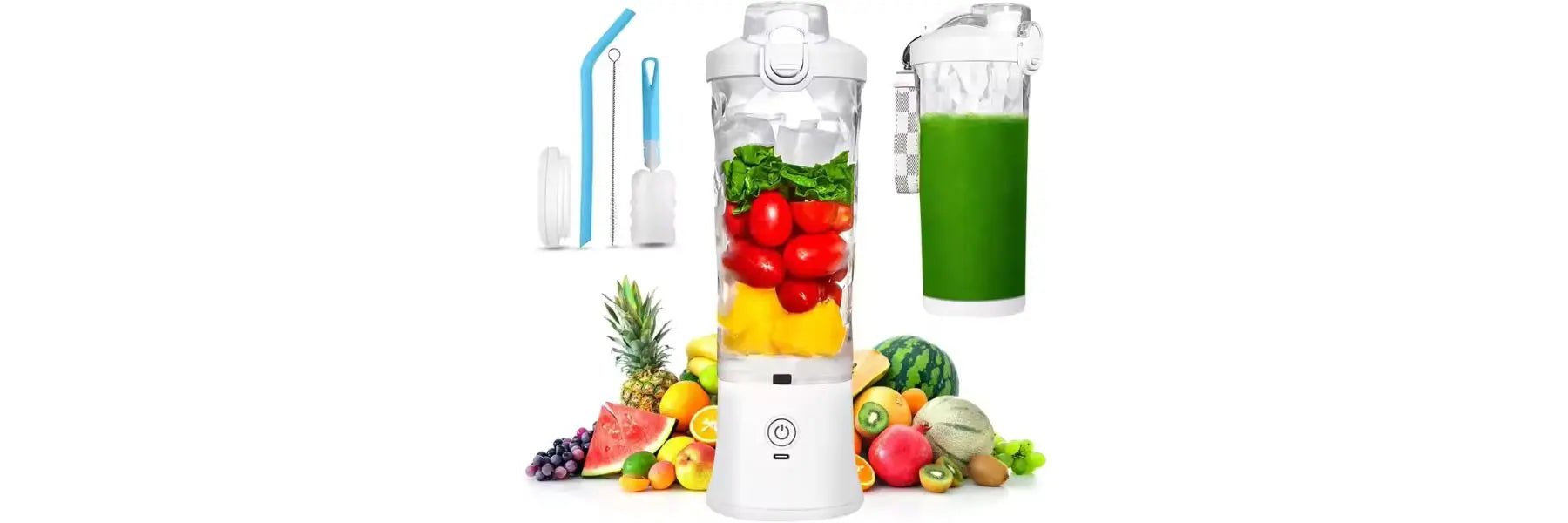 600ml High-Capacity Portable Juicer Blender – USB Rechargeable, Low Noise, Self-Cleaning, 6-Blade Power (Commercial & Home Use) omnibaya