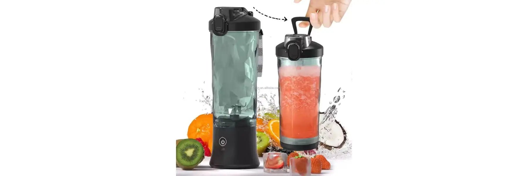 600ml High-Capacity Portable Juicer Blender – USB Rechargeable, Low Noise, Self-Cleaning, 6-Blade Power (Commercial & Home Use) omnibaya