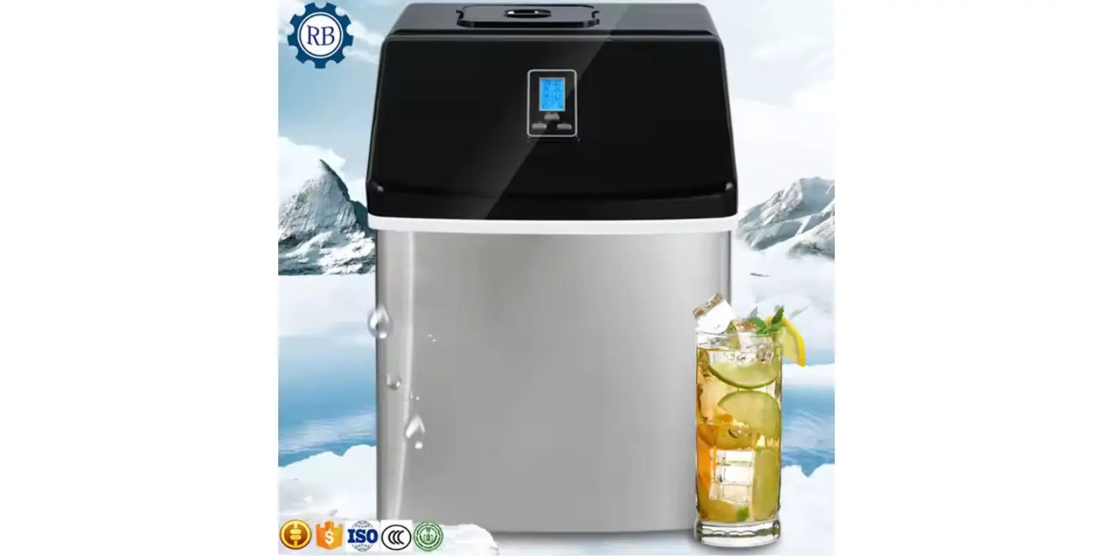 🧊 Portable Ice Maker – Mini Countertop Ice Block Machine for Home & Camping omnibaya