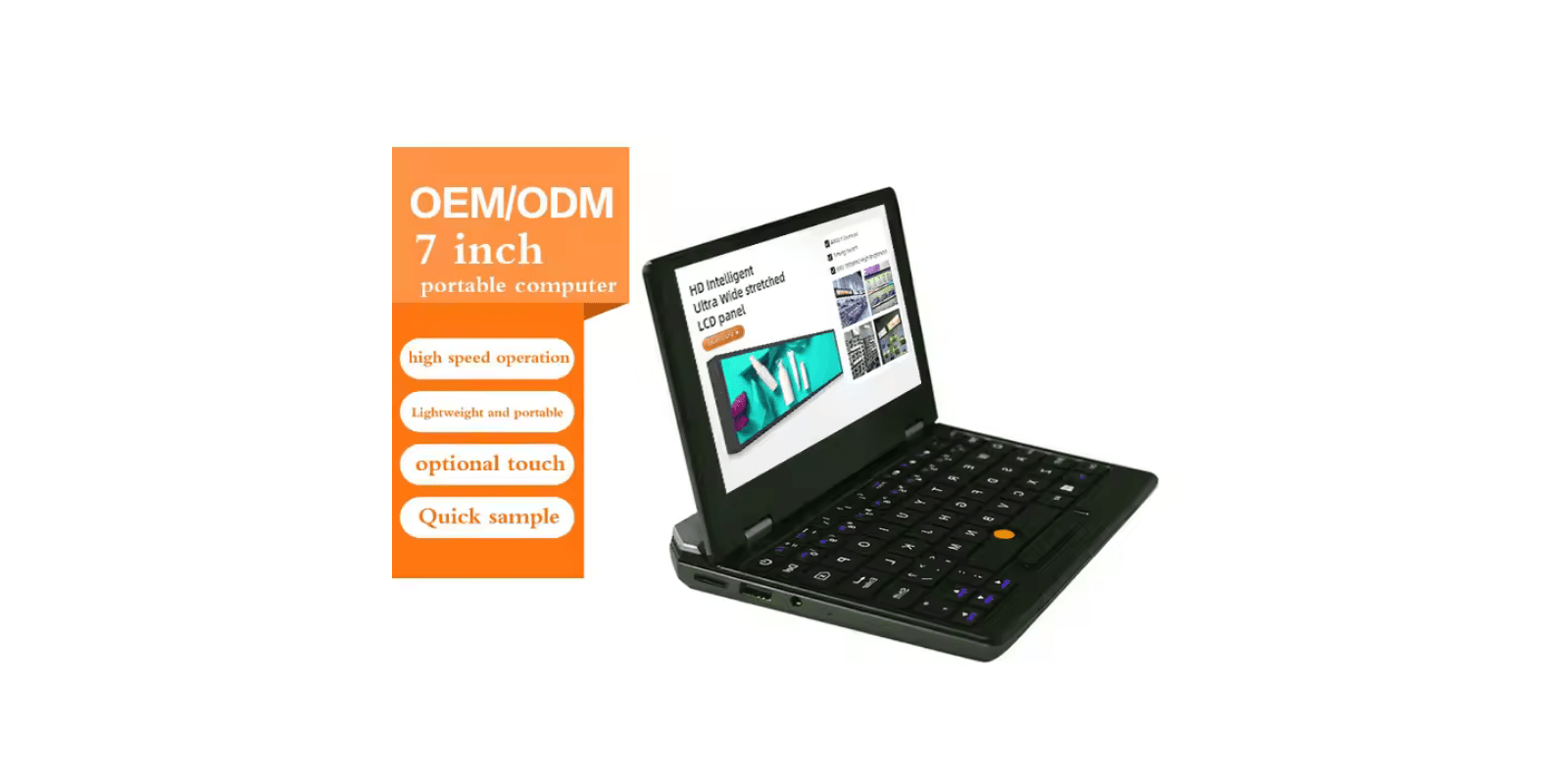Popular Portable Thin & Small Laptop – 7 Inch, 8GB RAM, 1TB SSD, Touch Function, USB 3.0, Apple Gray, Windows 11 omnibaya