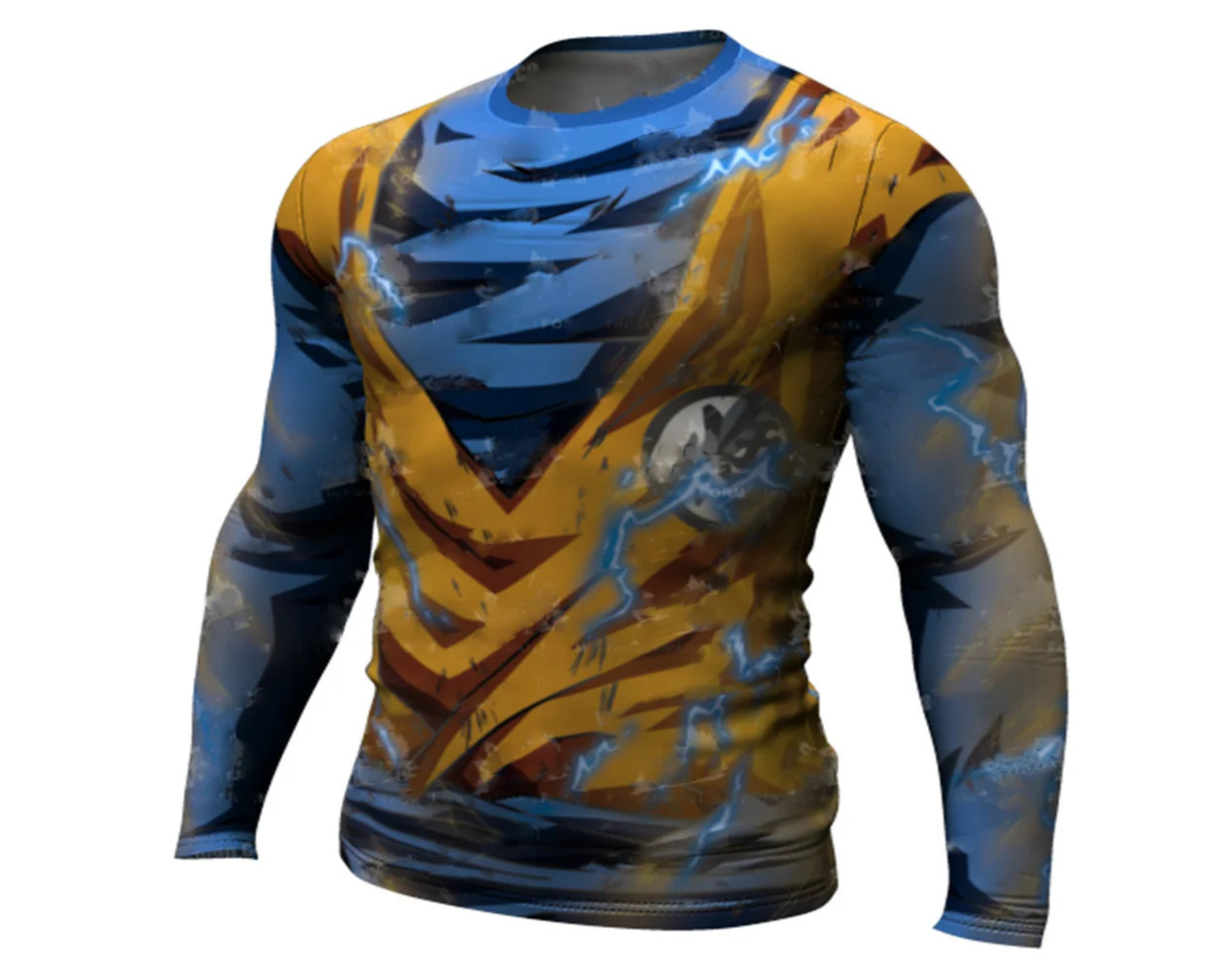 Men's Compression Shirt – Long Sleeve Gym Rashguard, Black/White Slim Fit Sportswear Top omnibaya