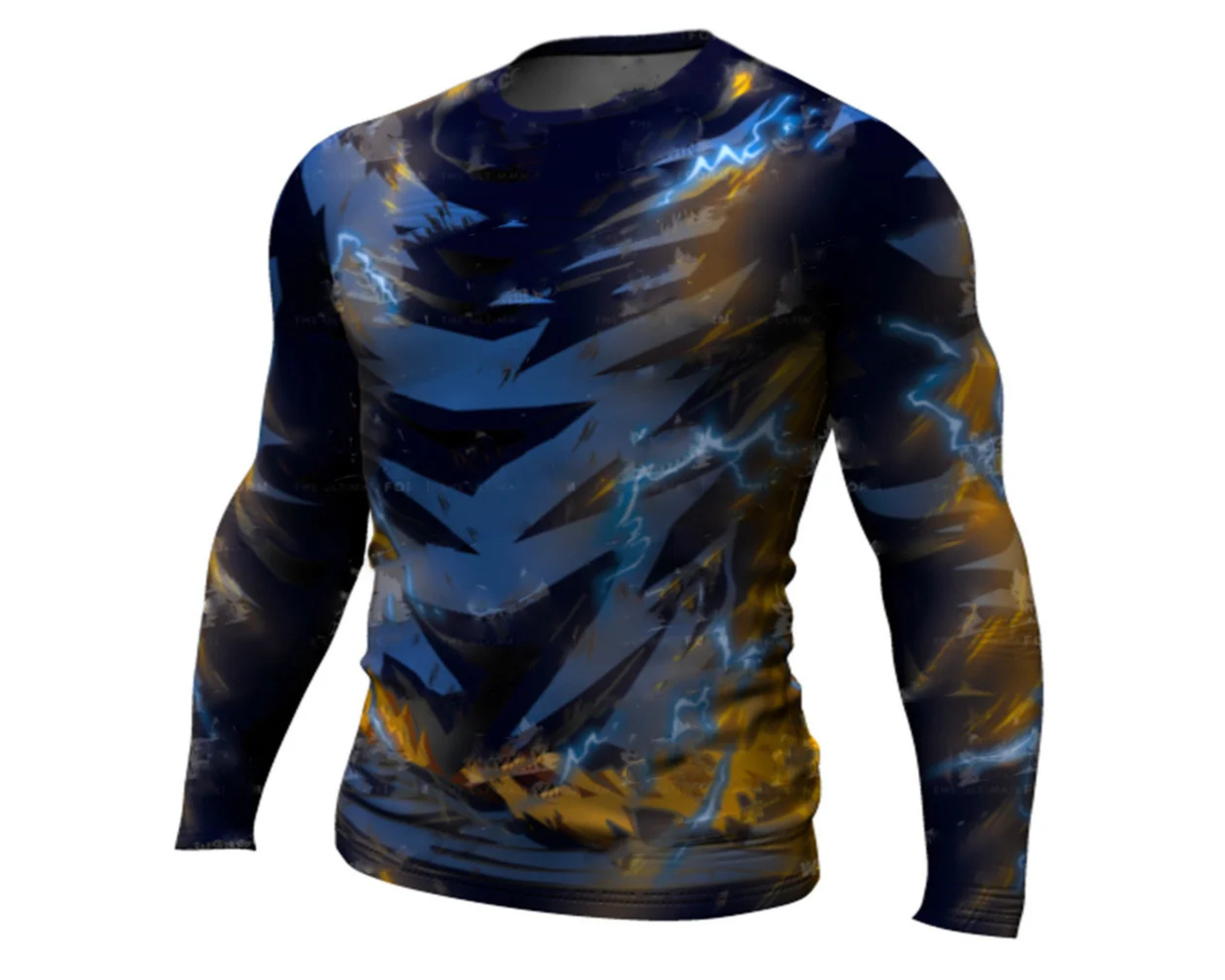 Men's Compression Shirt – Long Sleeve Gym Rashguard, Black/White Slim Fit Sportswear Top omnibaya