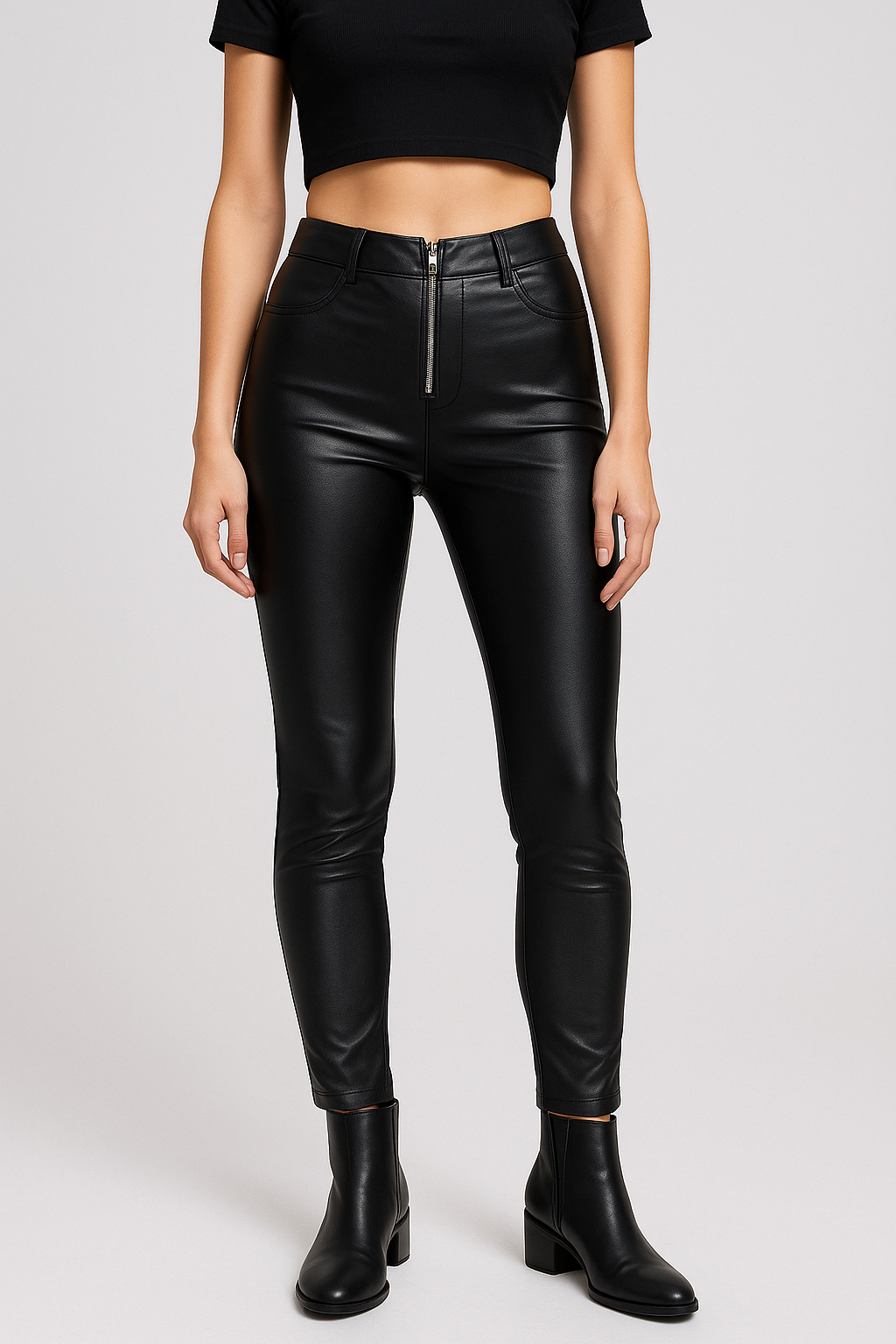 trendy faux pants 2025 close-up view