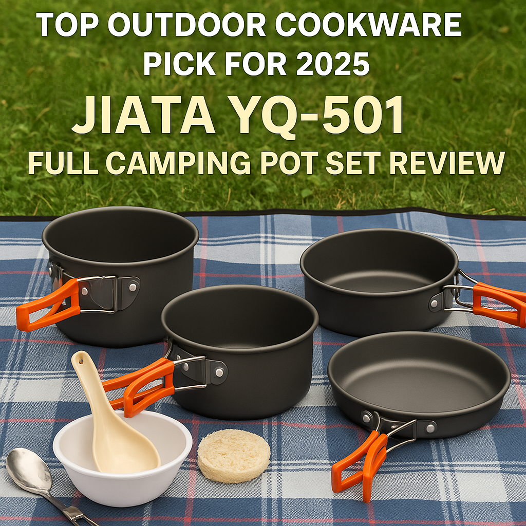 Travel-friendly camping cookware set with accessories