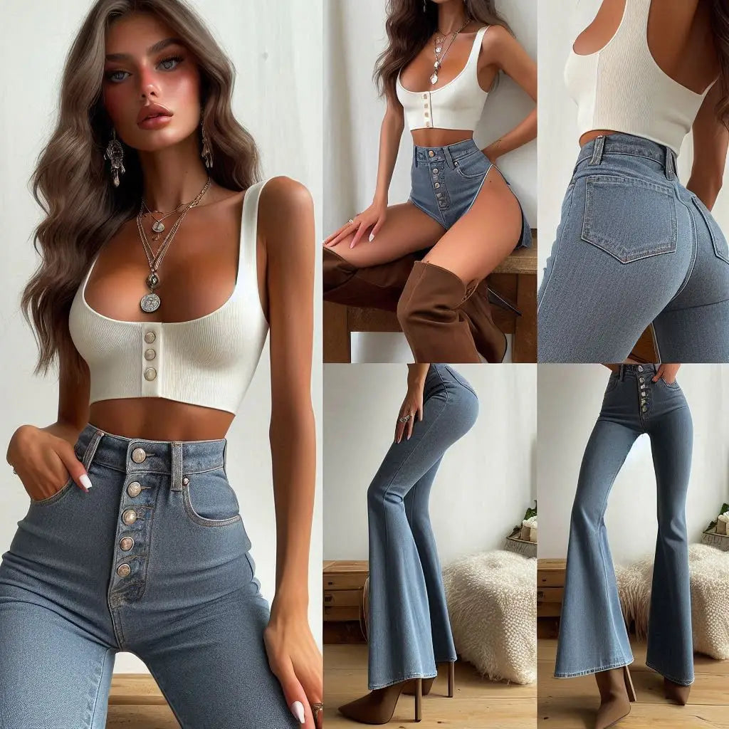 Y2K Flare Pants Women Low-Waisted Bootcut Style 2024