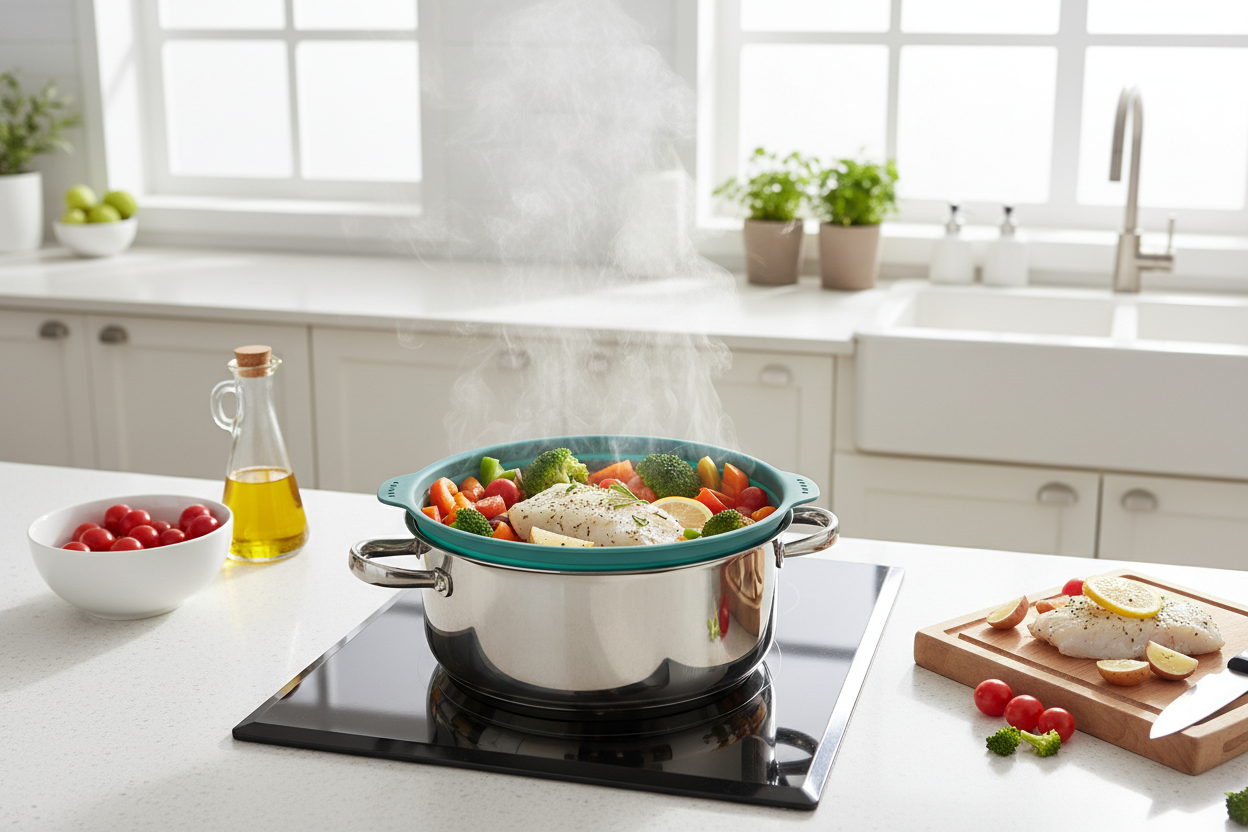 How to Use a Foldable Silicone Steamer Basket for Healthy Cooking - Omnibaya