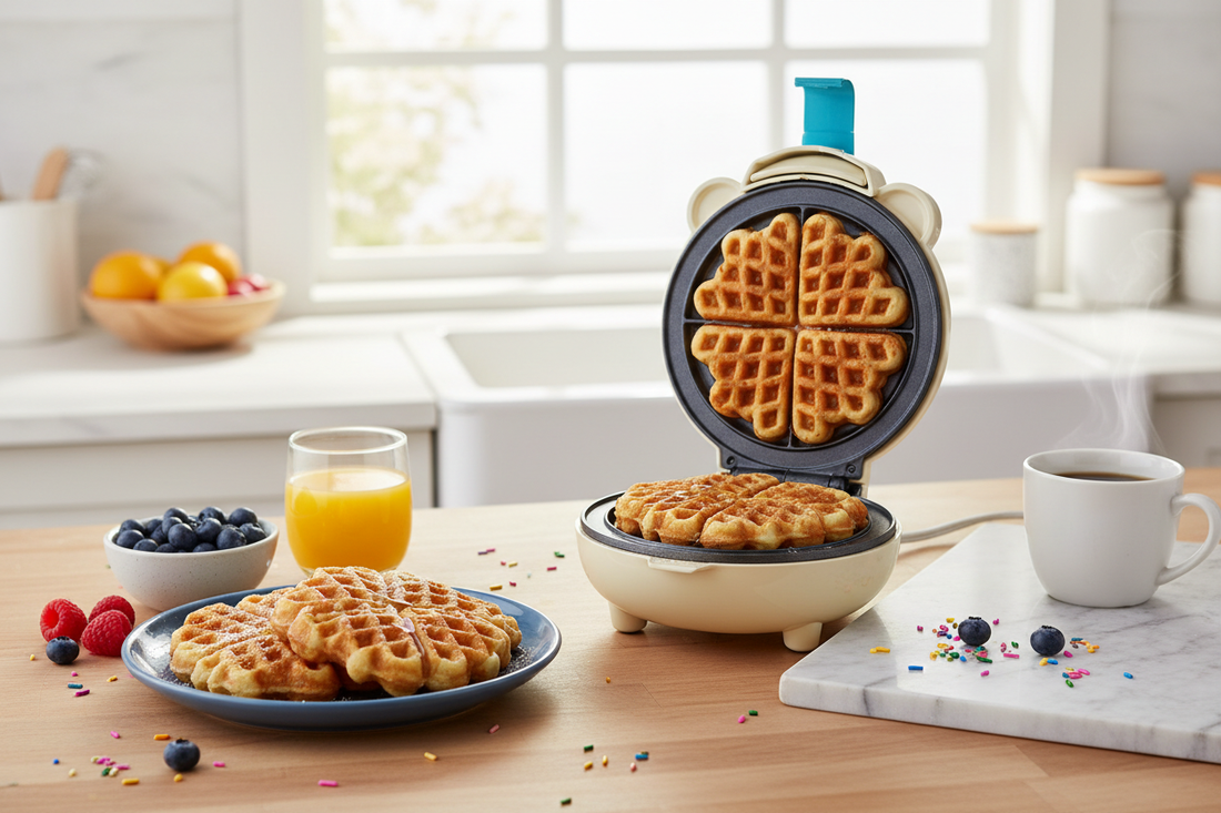 How to Make Perfect Waffles with the Bear-Shaped Mini Waffle Maker - Omnibaya