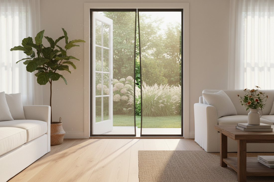 mesh screen door close up