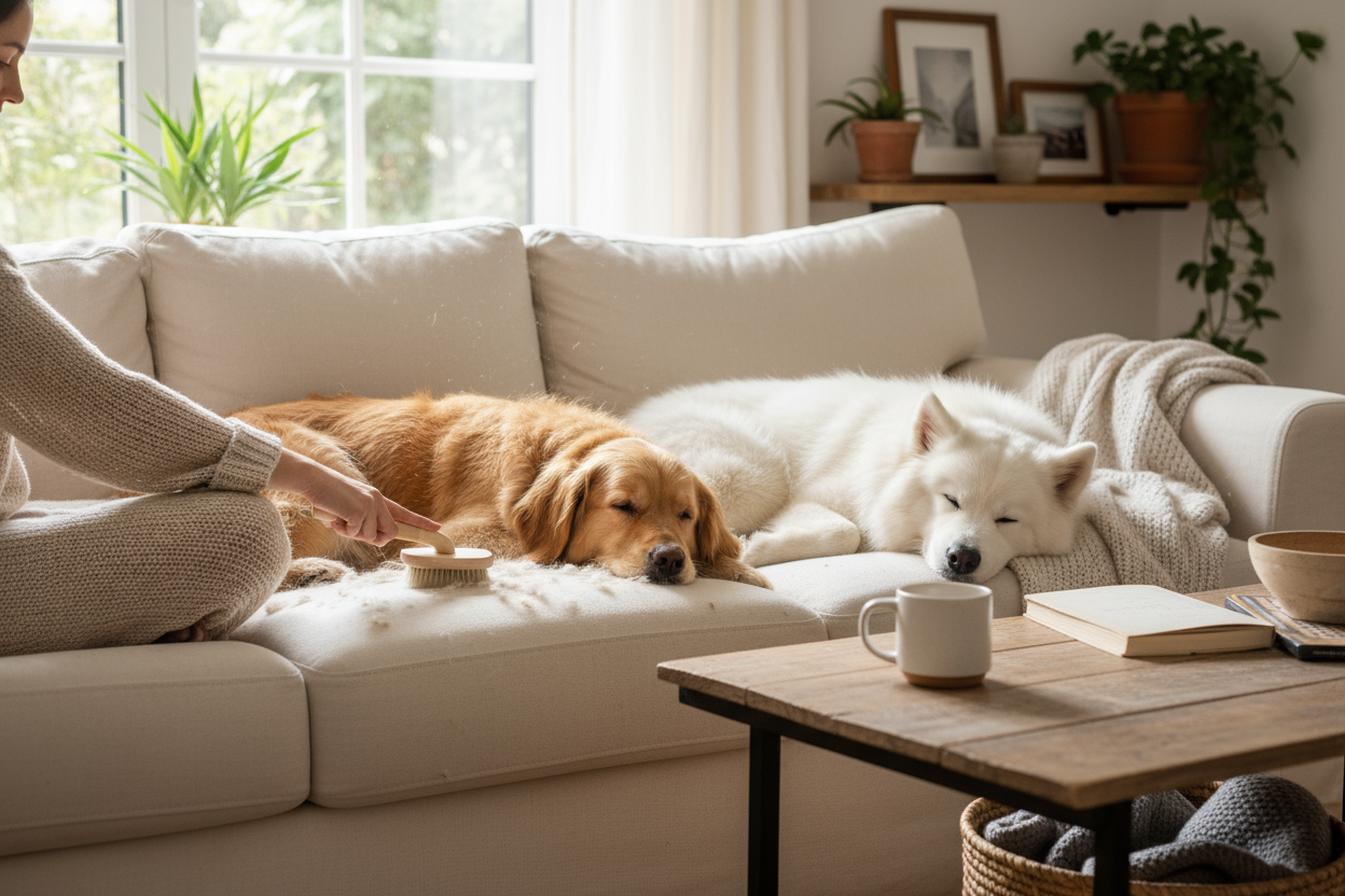 Eco Reusable Dog & Cat Fur Lint Roller – Couch, Clothing & Carpet Pet Hair Removal Brush - Omnibaya