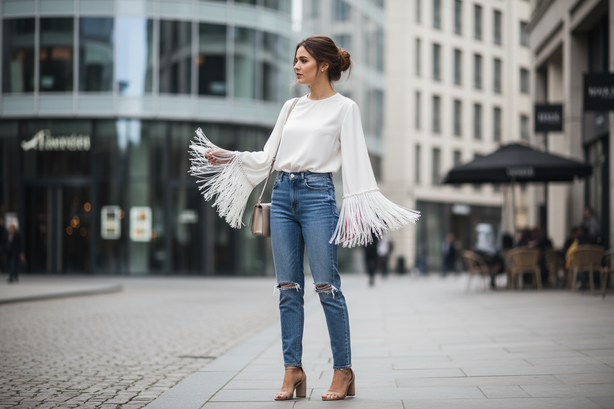 How to Style the OUDINA Tassel White Blouse for Every Occasion - Omnibaya