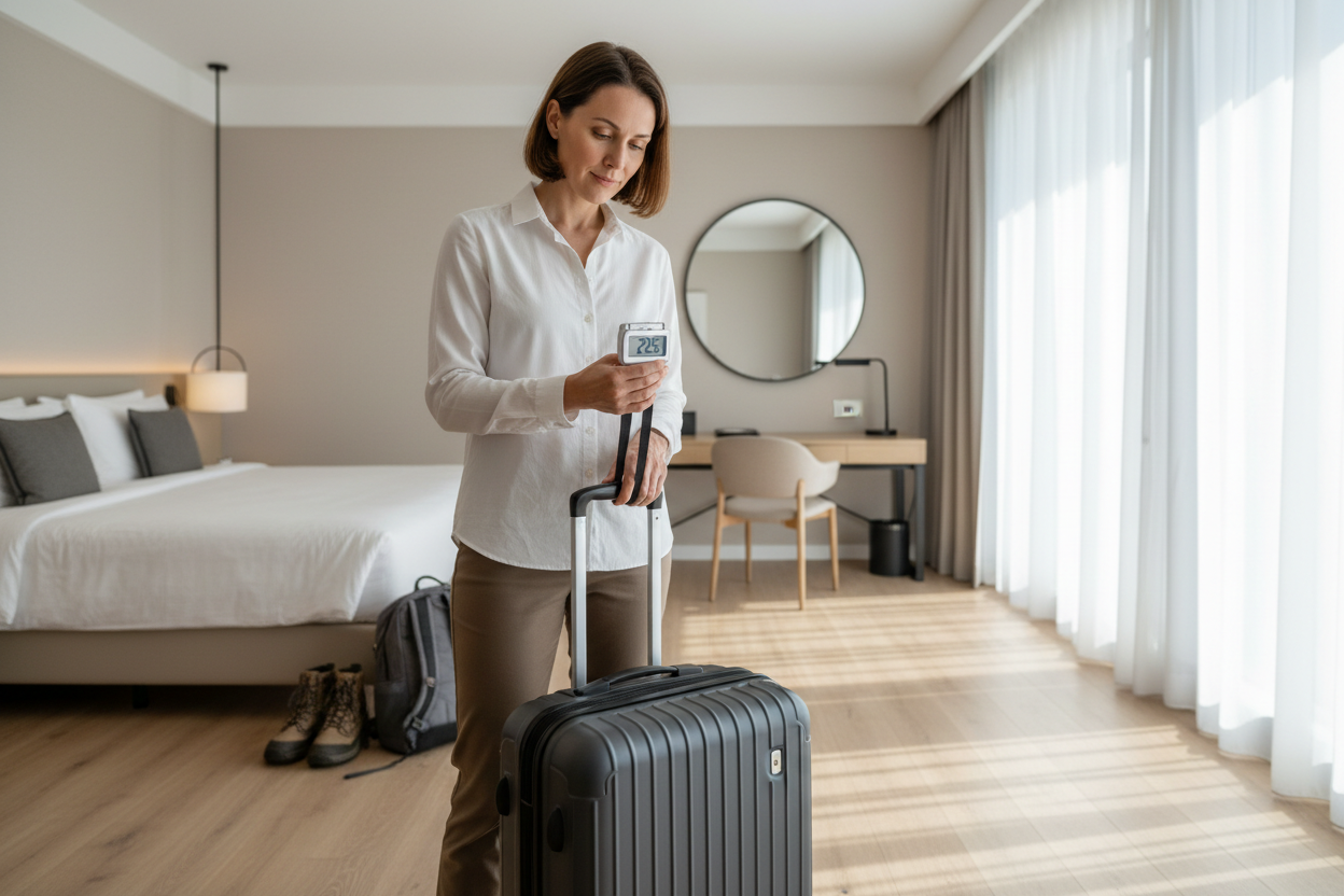 digital luggage scale close up display