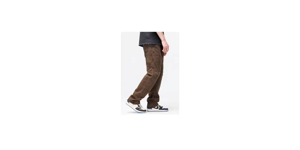 Men’s Casual Pants – American Retro Baggy Khaki Pants | Solid & Business Casual Style omnibaya