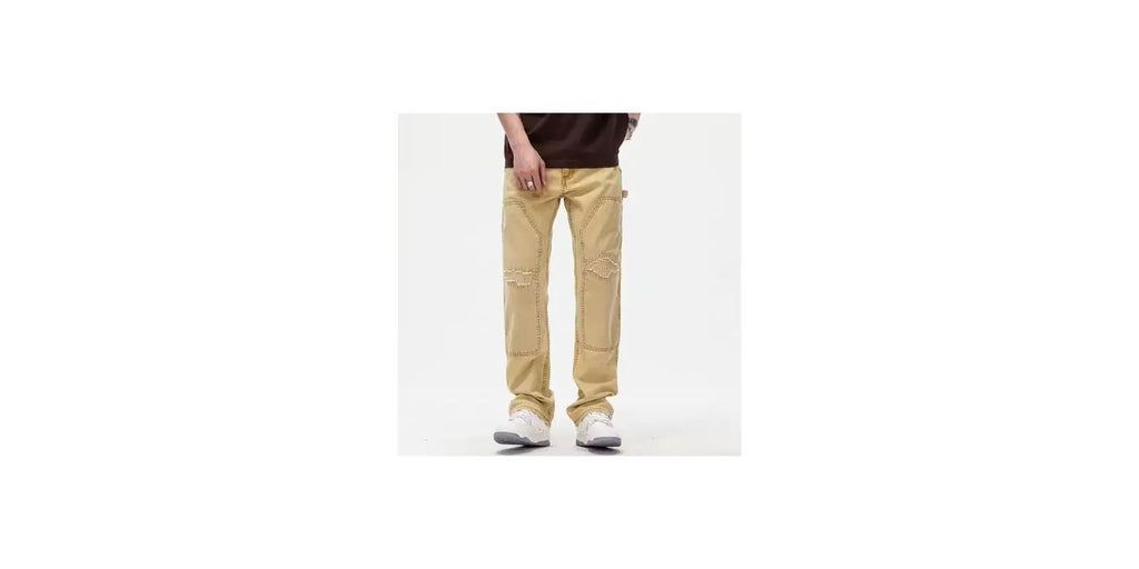 Men’s Casual Pants – American Retro Baggy Khaki Pants | Solid & Business Casual Style omnibaya