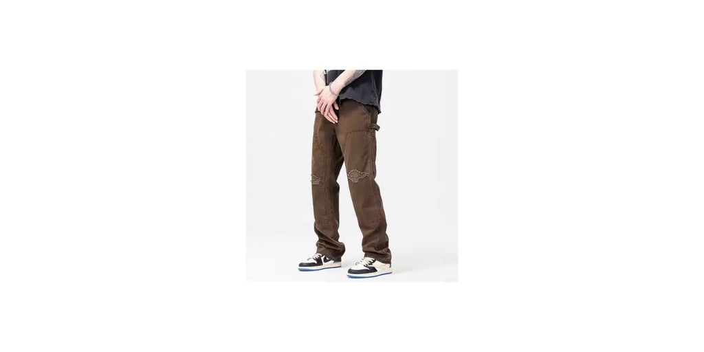 Men’s Casual Pants – American Retro Baggy Khaki Pants | Solid & Business Casual Style omnibaya