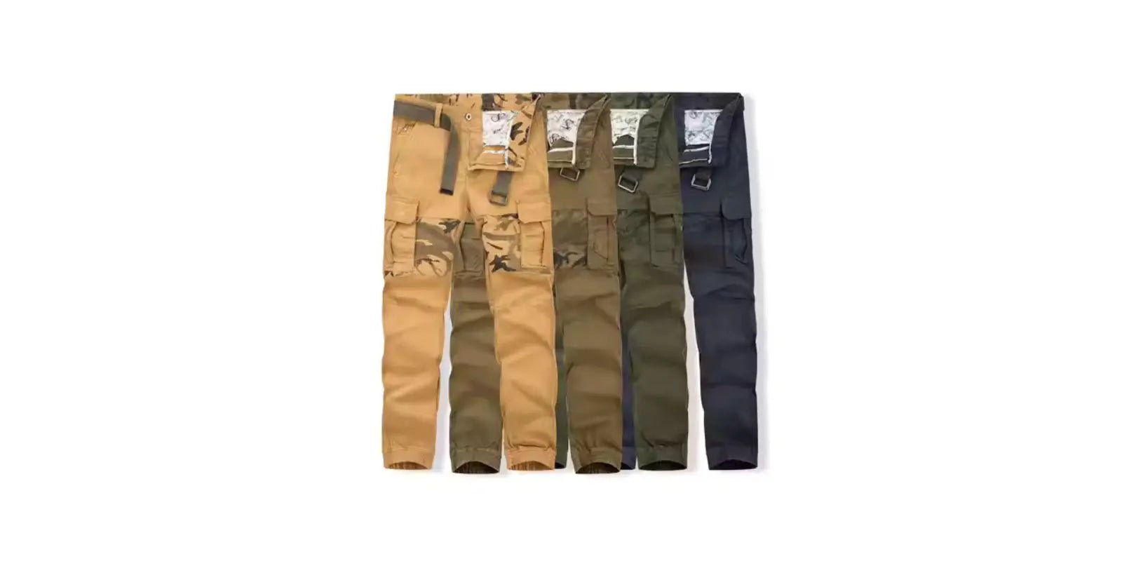 Men's Khaki Pants Slim Fit – Baggy Cargo Style | Cotton-Spandex Blend omnibaya