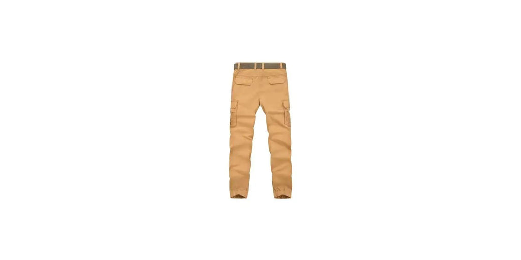 Men's Khaki Pants Slim Fit– Baggy Cargo Style | Cotton-Spandex Blend omnibaya