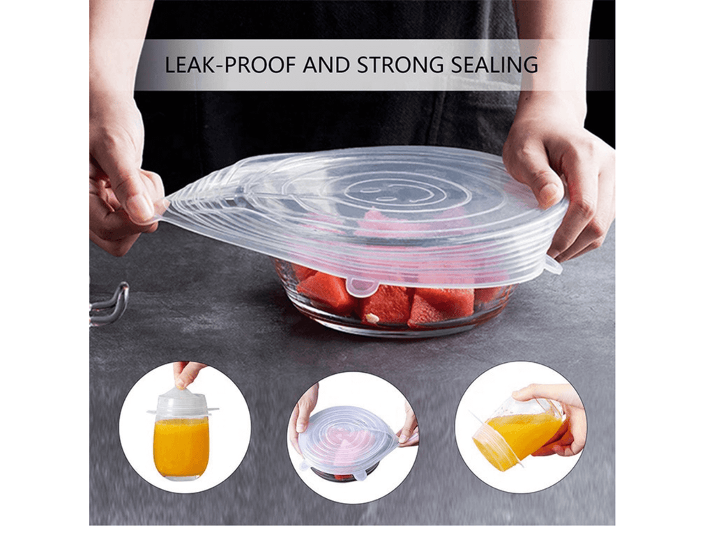 Hot Selling 6-Pack Reusable Silicone Stretch Lids | Stretch Covers for Food Bowls & Containers | Airtight, Eco-Friendly Kitchen Gadgets Omnibaya