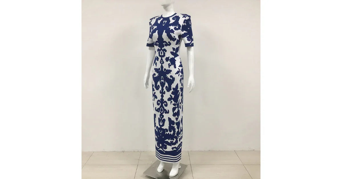 2025 Summer Vintage Jacquard Bandage Long Dress – Elegant Casual & Daily Wear - Omnibaya