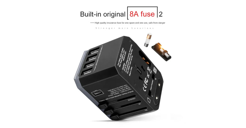Universal Travel Adapter with USB-C | All-in-One Worldwide Plug 2025 - Omnibaya