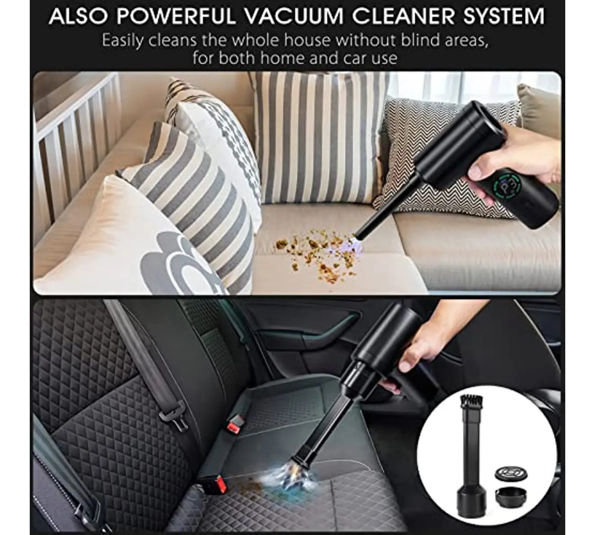 YASOKO 7500mAh Cordless Air Duster & Vacuum Cleaner for PC & Keyboard - Omnibaya