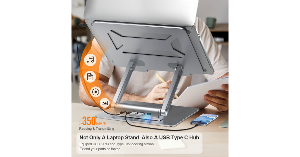 360 rotating laptop stand adjustable angle