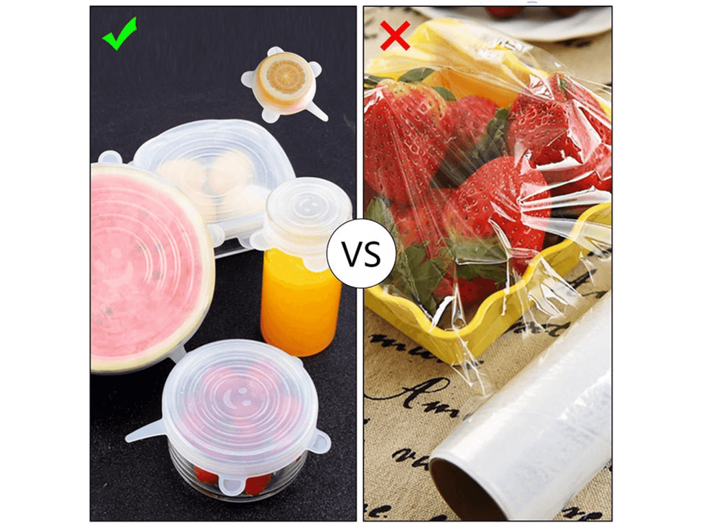 Hot Selling 6-Pack Reusable Silicone Stretch Lids | Stretch Covers for Food Bowls & Containers | Airtight, Eco-Friendly Kitchen Gadgets Omnibaya