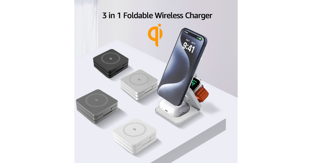 Magnetic 3-in-1 Wireless Charger – Fast & Secure Omnibaya