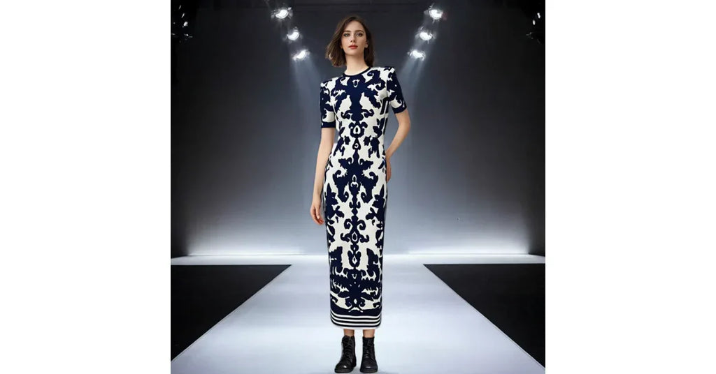 2025 Summer Vintage Jacquard Bandage Long Dress – Elegant Casual & Daily Wear - Omnibaya