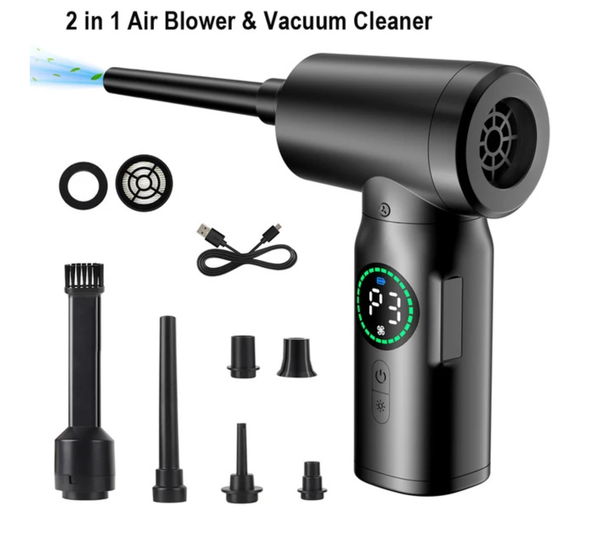 YASOKO 7500mAh Cordless Air Duster & Vacuum Cleaner for PC & Keyboard - Omnibaya