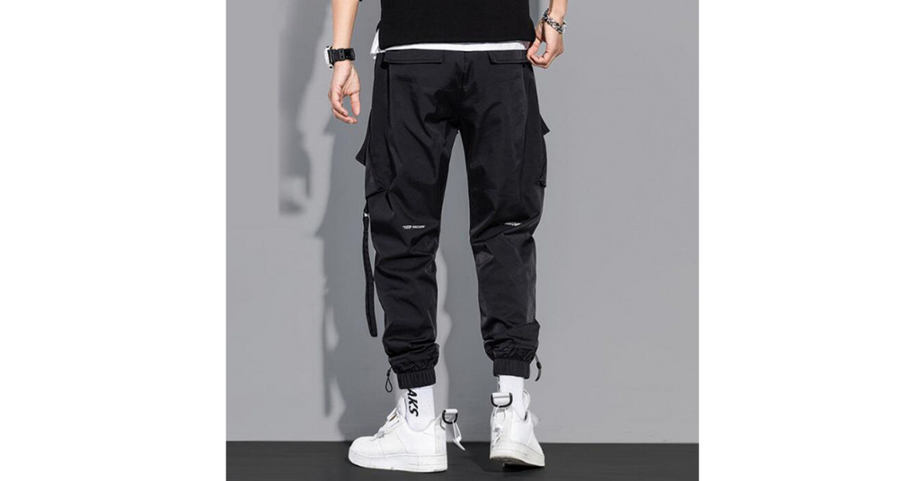 Reflective Hip Hop Harem Cargo Pants for Men – Streetwear Comfort Omnibaya