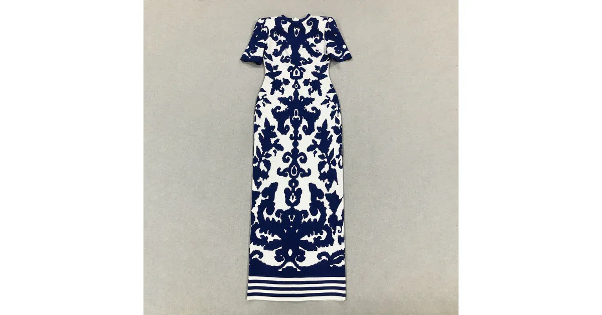 2025 Summer Vintage Jacquard Bandage Long Dress – Elegant Casual & Daily Wear - Omnibaya