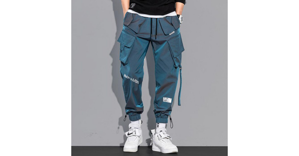 Reflective Hip Hop Harem Cargo Pants for Men – Streetwear Comfort Omnibaya
