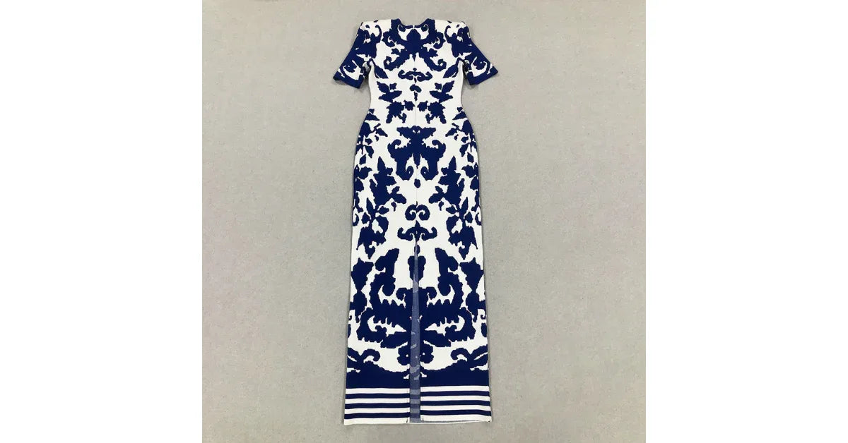 2025 Summer Vintage Jacquard Bandage Long Dress – Elegant Casual & Daily Wear - Omnibaya