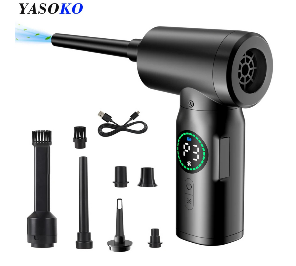 YASOKO 7500mAh Cordless Air Duster & Vacuum Cleaner for PC & Keyboard - Omnibaya