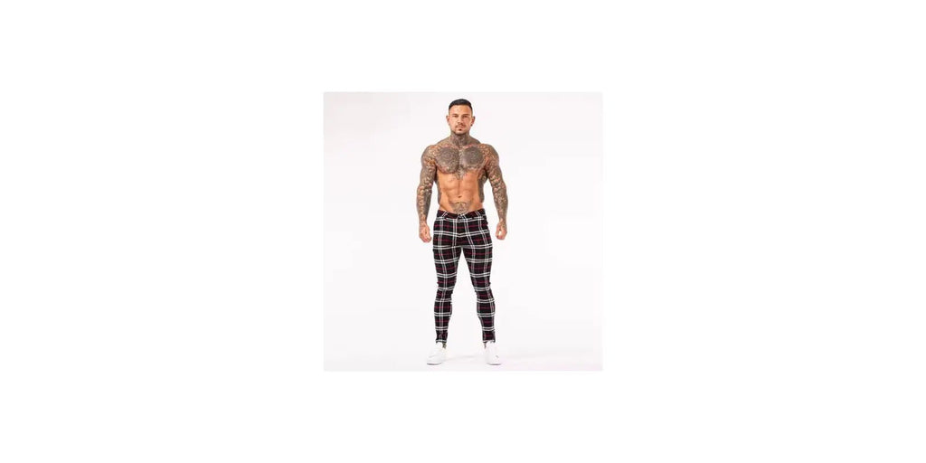 Mens Suit Pants – Plaid Print Pantaloon Pants | Black, White, Grey & More omnibaya