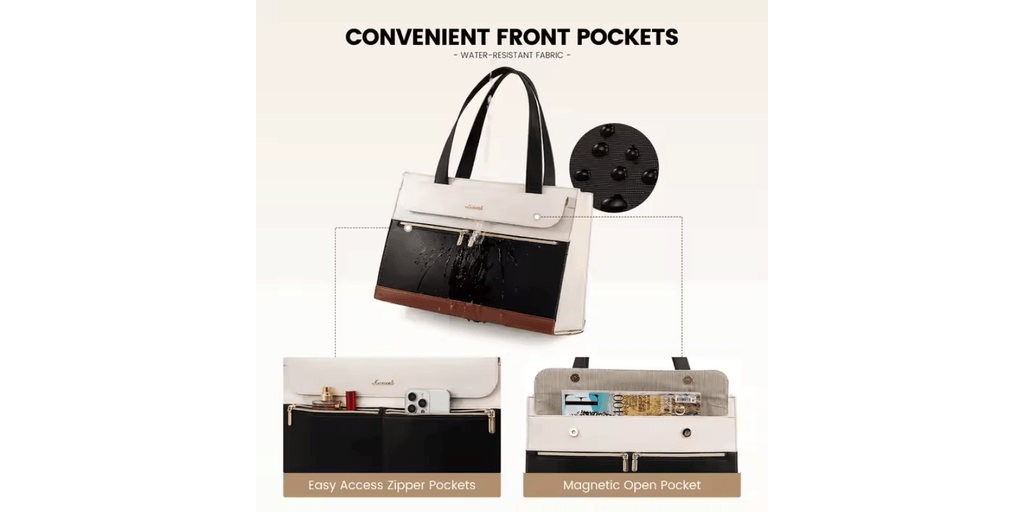 2025 LOVEVOOK 2-in-1 Fashion Leather Work Tote & Laptop Purse for Women | Briefcase & Handbag Set omnibaya