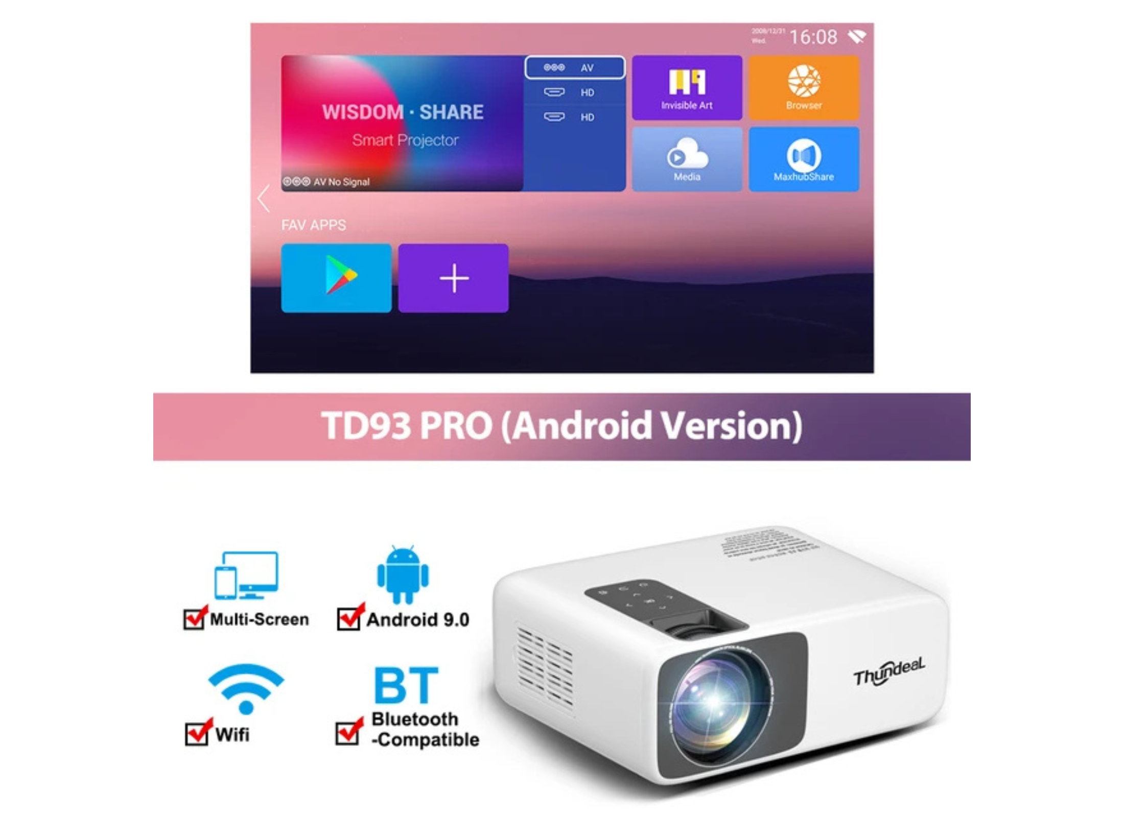 4K Mini Projector with WiFi and Bluetooth – Best Mini Projector for Home Theater 2025 - Omnibaya