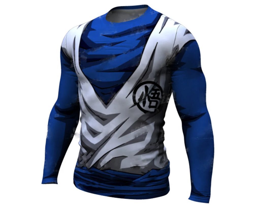 Men's Compression Shirt – Long Sleeve Gym Rashguard, Black/White Slim Fit Sportswear Top omnibaya