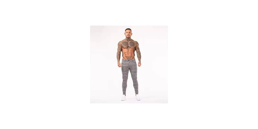 Mens Suit Pants – Plaid Print Pantaloon Pants | Black, White, Grey & More omnibaya