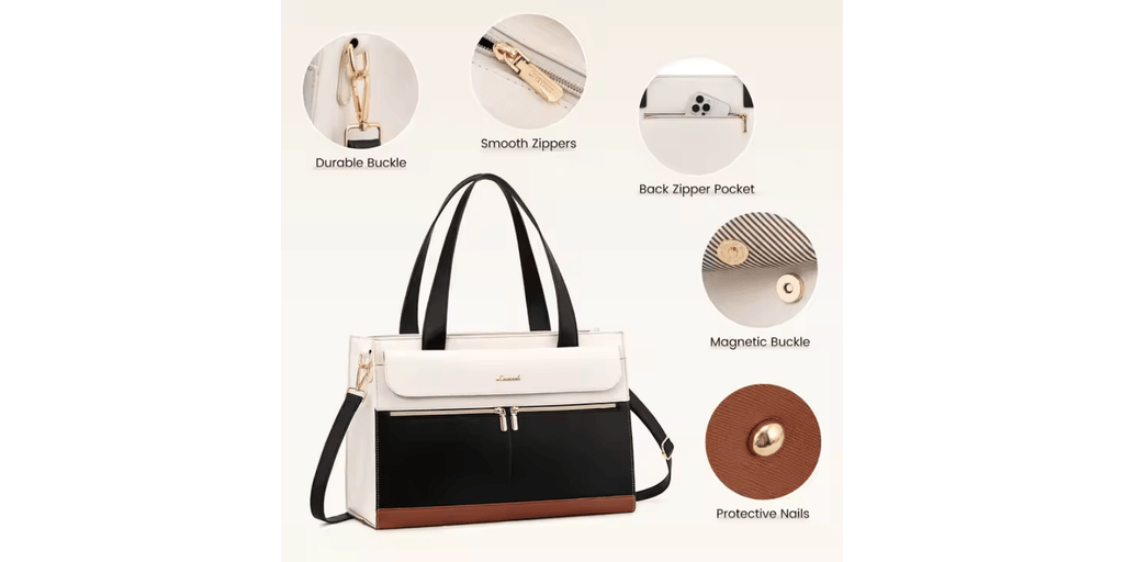 2025 LOVEVOOK 2-in-1 Fashion Leather Work Tote & Laptop Purse for Women | Briefcase & Handbag Set omnibaya