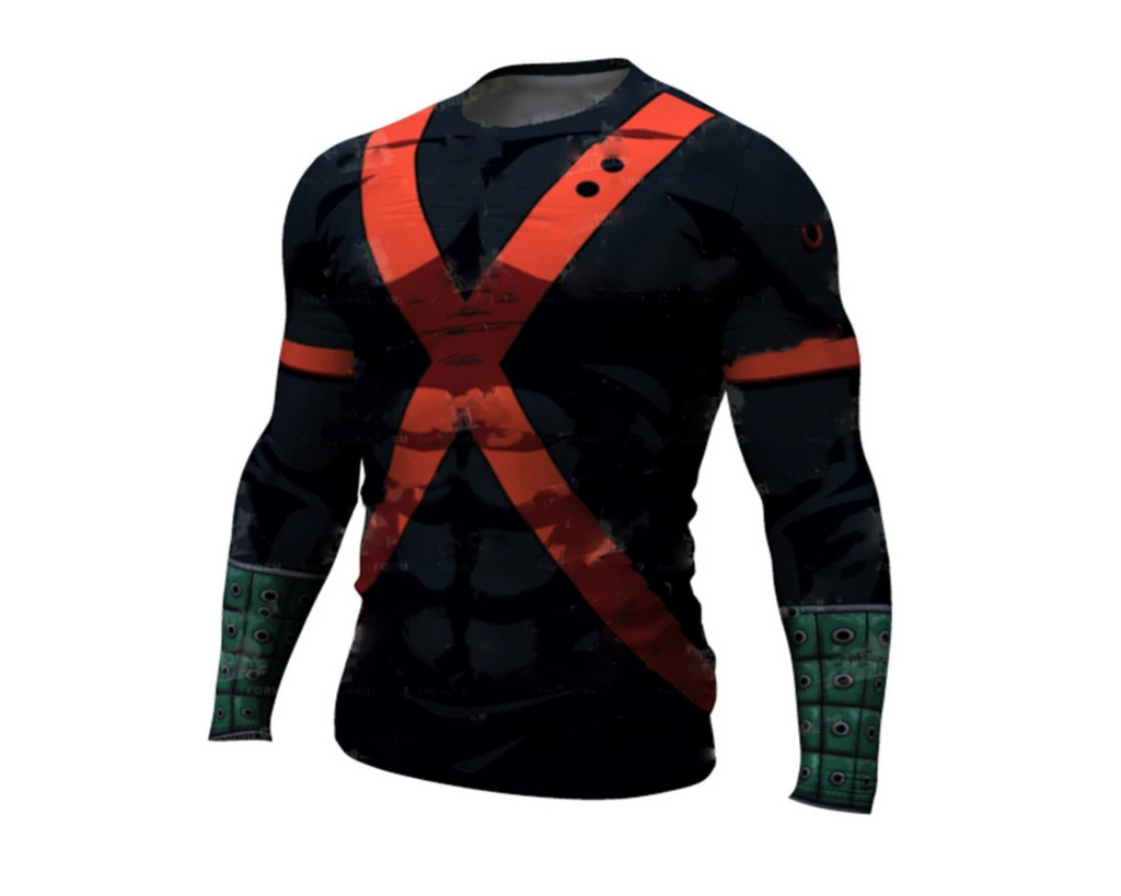 Men's Compression Shirt – Long Sleeve Gym Rashguard, Black/White Slim Fit Sportswear Top omnibaya