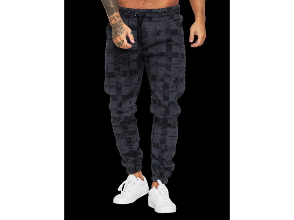 2025 Men's Cargo Jogger Pants – Stylish Plaid Sweatpants for Fitness, Streetwear & Gym omnibaya