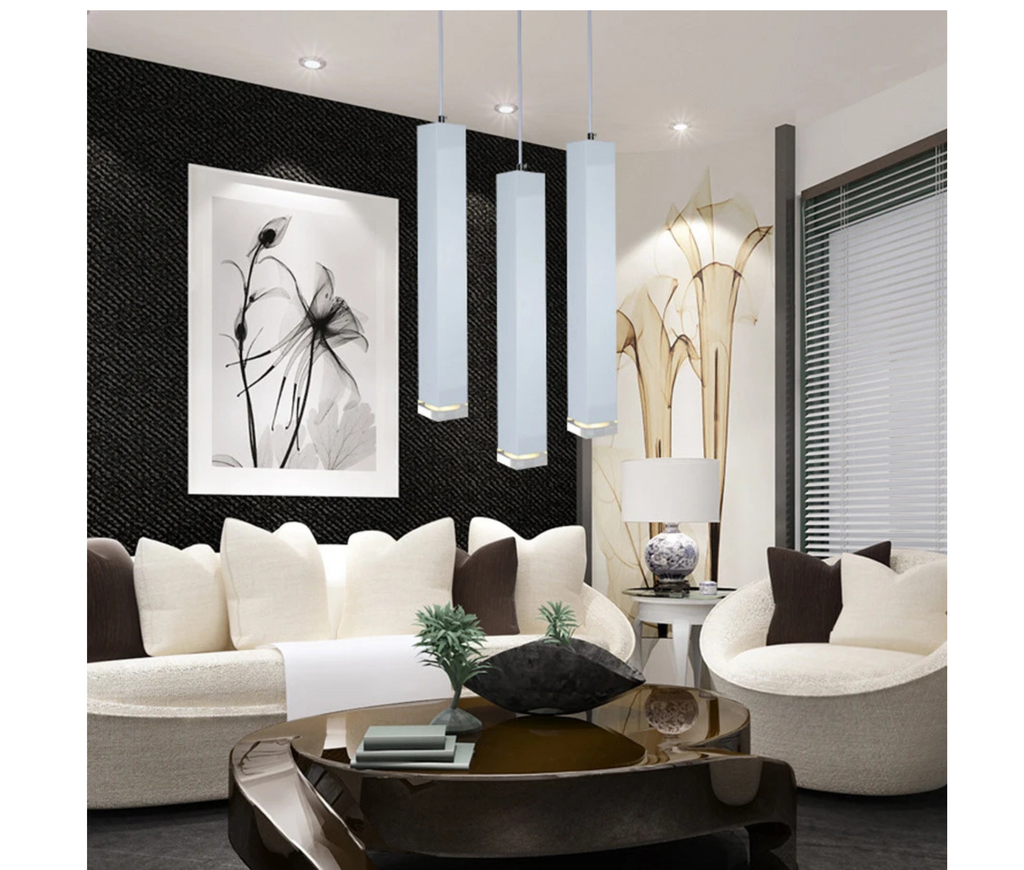 LED Pendant Lights Dimmable Lamps for Kitchen Island – Modern Cylinder Hanging Light Fixture | ntununt 4030S - Omnibaya