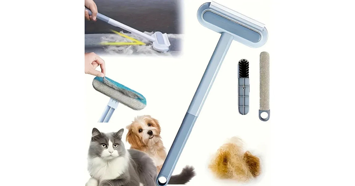 Reusable Pet Hair Remover Brush for Dogs & Cats – Furniture, Carpet & Car Fur Removal Tool - Omnibaya