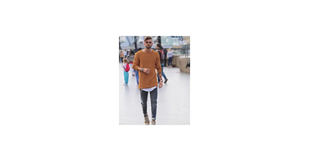 Men's Oversized Cable Knit Sweater – Autumn Streetwear Pullover O-Neck Chunky Knit Top - Omnibaya