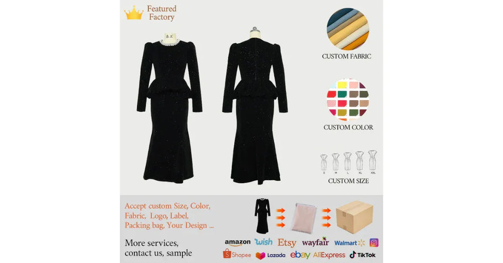 ZYHT 21631 Winter Midi Dress – Elegant Velvet O-Neck Long Sleeve - Omnibaya