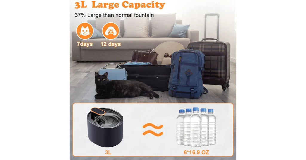 3L Automatic Pet Water Fountain – Ultra Quiet Smart Cat & Dog Drinking Dispenser with Filter - Omnibaya