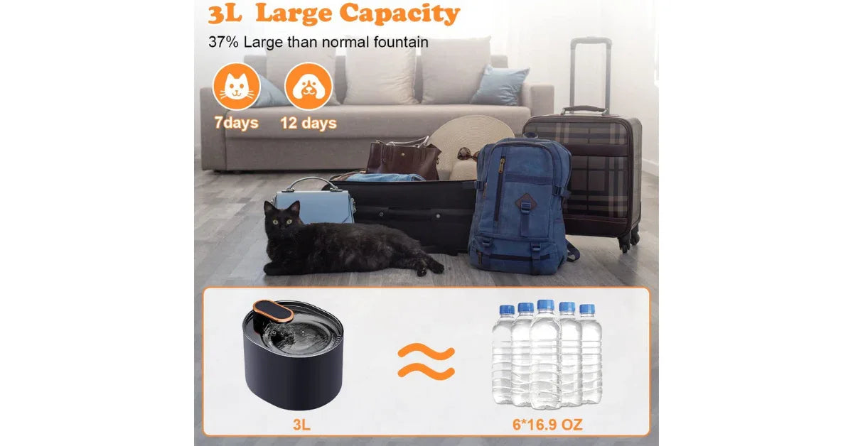 3L Automatic Pet Water Fountain – Ultra Quiet Smart Cat & Dog Drinking Dispenser with Filter - Omnibaya