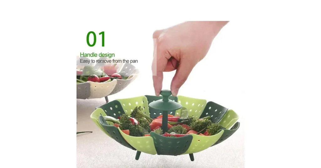 Foldable Silicone Steamer Basket – Space-Saving Kitchen Gadget - Omnibaya